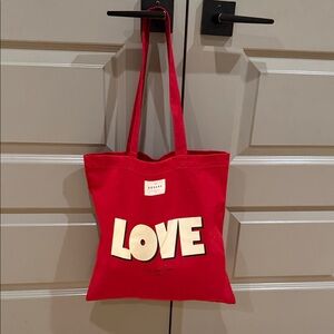 Sezane Red Canvas LOVE Tote